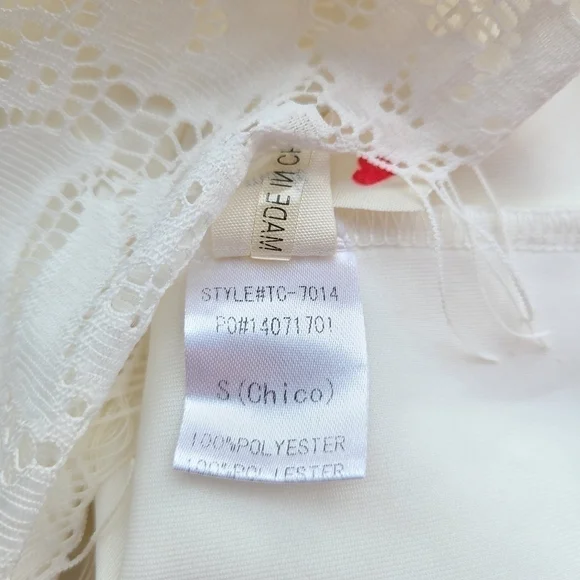 Tea n Cup White Lace Open Back Mini Dress Sheer Sleeve Size XS Bride Rehearsal - Picture 13 of 14